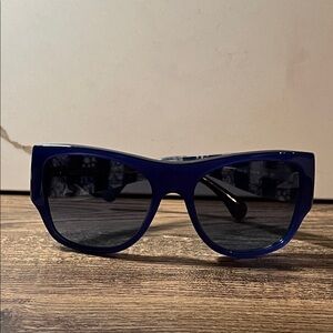 Authentic Chanel Blue Sunglasses with lace temples 5297 c.1483/S2